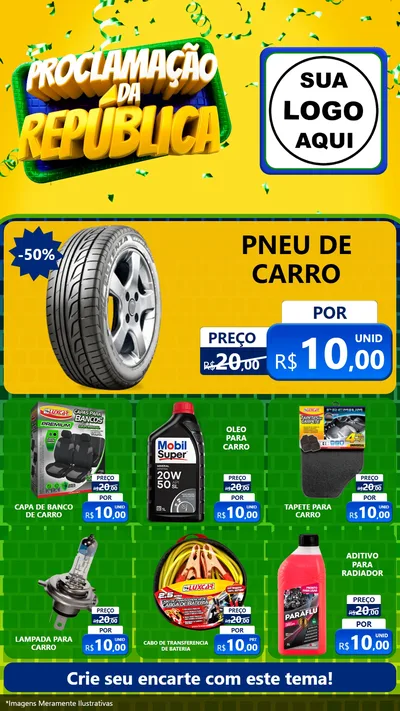 Modelo de Rede Social para Stories com o tema Proclamação da República para Auto peças