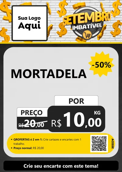 Modelo de Cartaz para Cartaz A4 Vertical com o tema Setembro Imbatível para Frios e Laticínios