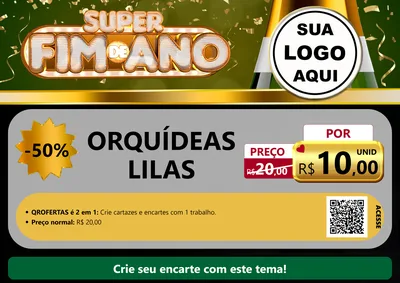 Modelo de Cartaz para Cartaz A4 Horizontal com o tema Super Fim de Ano para Floricultura e jardim