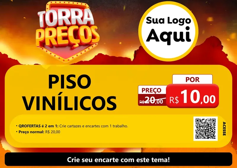 Modelo de Cartaz para Cartaz A4 Horizontal com o tema Torra Preços para Material para Construção