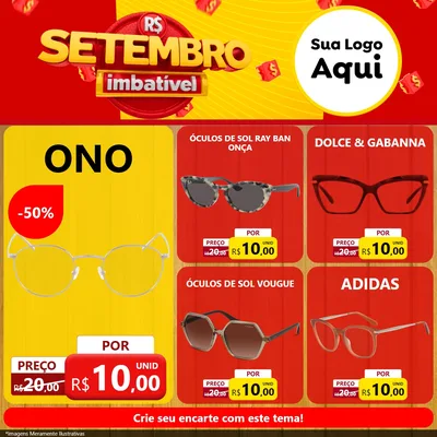 Modelo de Rede Social para Feed Facebook com o tema Setembro Imbatível para Óticas