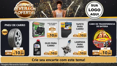 Modelo de TV para TV Horizontal com o tema Grande Réveillon de Ofertas para Auto peças