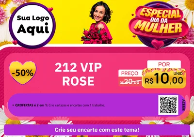 Modelo de Cartaz para Cartaz A4 Horizontal com o tema Especial Dia da Mulher para Perfumes