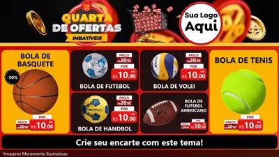 Modelo de TV para TV Horizontal com o tema Quarta de Ofertas Imbatíveis para Artigos Esportivos