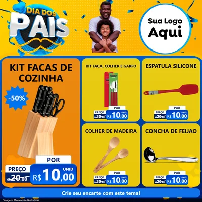 Modelo de Rede Social para Feed Facebook com o tema Dia dos Pais para Utilidades Domésticas