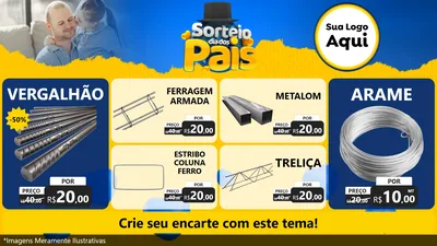 Modelo de TV para TV Horizontal com o tema Sorteio Dia Dos Pais para Ferragens