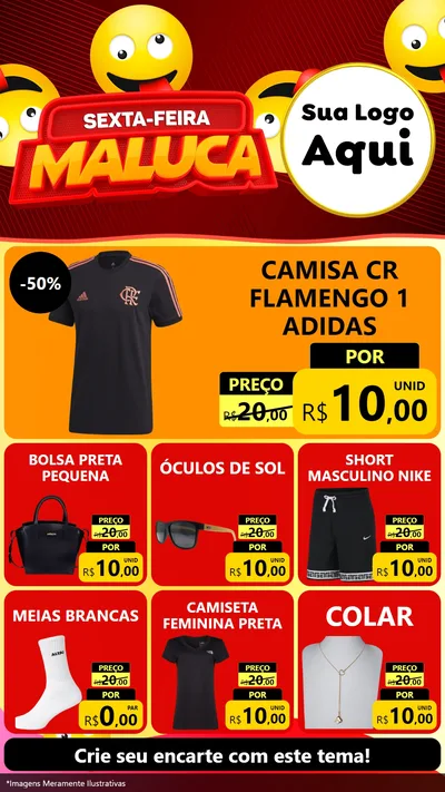 Modelo de Rede Social para Stories com o tema Sexta-feira Maluca para Roupas e acessórios