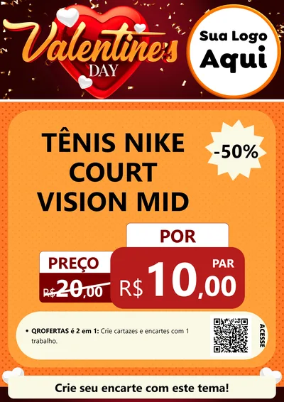Modelo de Cartaz para Cartaz A4 Vertical com o tema Valentine's Day para Calçados