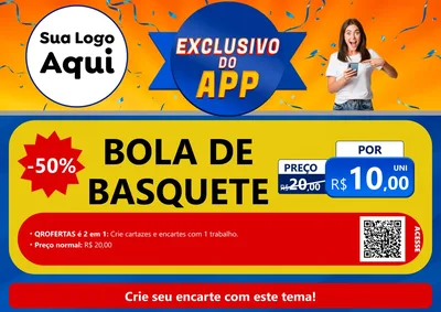 Modelo de Cartaz para Cartaz A4 Horizontal com o tema Exclusivo do Aplicativo para Artigos Esportivos