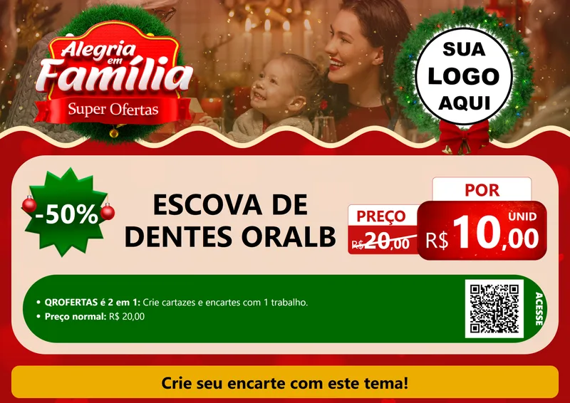 Modelo de Cartaz para Cartaz A4 Horizontal com o tema Alegria Em Família - Super Ofertas para Higiene Pessoal