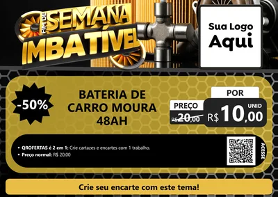Modelo de Cartaz para Cartaz A4 Horizontal com o tema Fim de Semana Imbatível para Baterias Elétricas