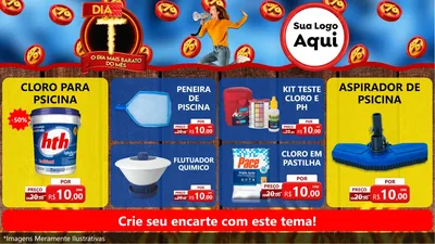 Modelo de TV para TV Horizontal com o tema Dia T - O Dia Mais Barato Do Mês para Produtos para Piscina