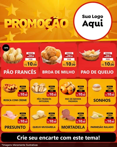Modelo de Rede Social para Feed Instagram com o tema Promoção para Padaria