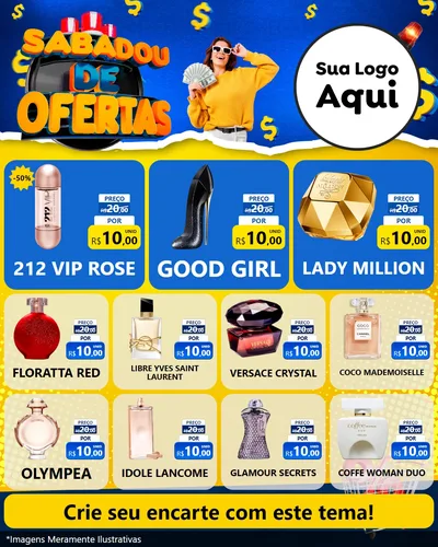 Modelo de Rede Social para Feed Instagram com o tema Sabadou de Ofertas para Perfumes