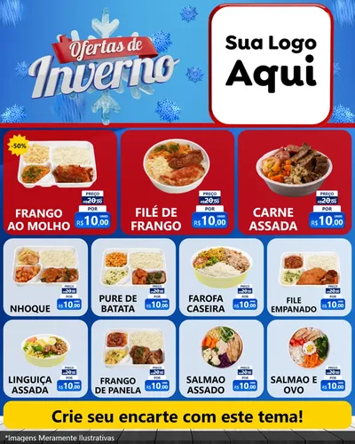 Modelo de Rede Social para Feed Instagram com o tema Ofertas de Inverno para Restaurante