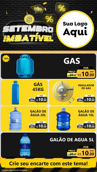 Modelo de TV para TV Vertical com o tema Setembro Imbatível para Água e gás