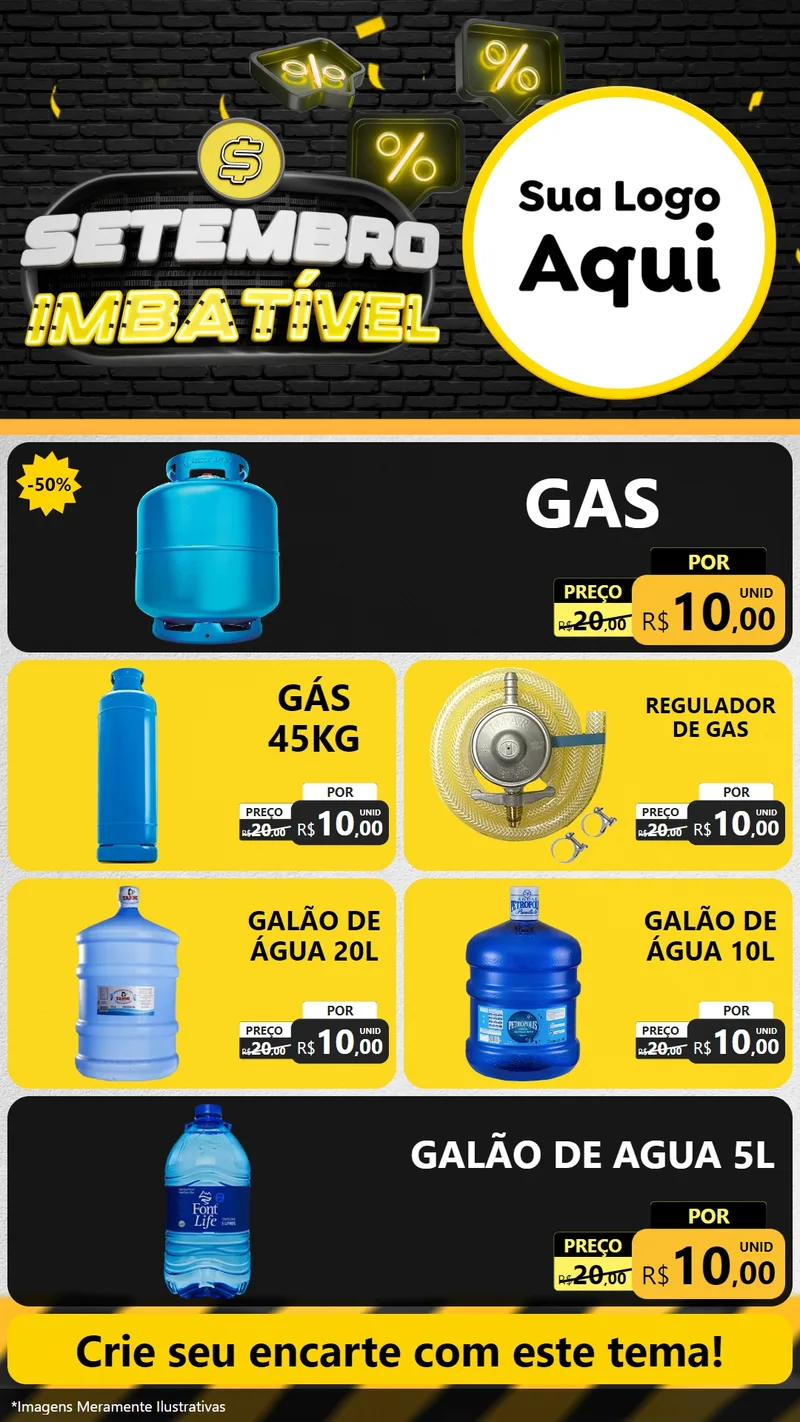 Modelo de TV para TV Vertical com o tema Setembro Imbatível para Água e gás