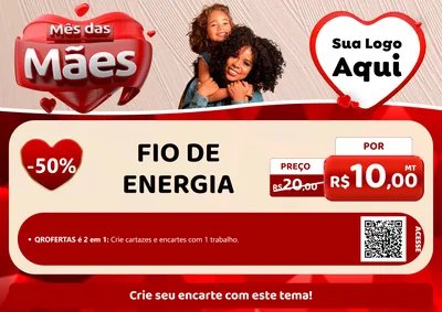 Modelo de Cartaz para Cartaz A4 Horizontal com o tema Mês das Mães para Materiais Elétricos