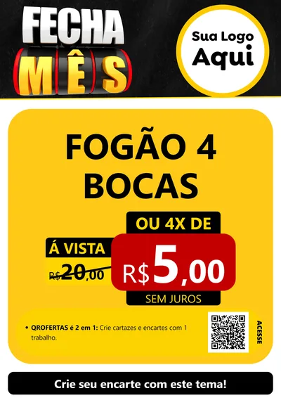 Modelo de Cartaz para Cartaz A4 Vertical com o tema Fecha Mês para Móveis e Eletro