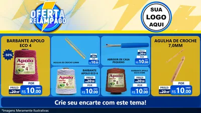 Modelo de TV para TV Horizontal com o tema Oferta Relâmpago para Armarinho e Aviamentos