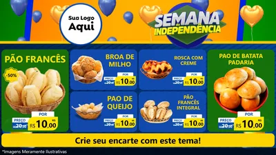 Modelo de TV para TV Horizontal com o tema Semana da Independência para Padaria
