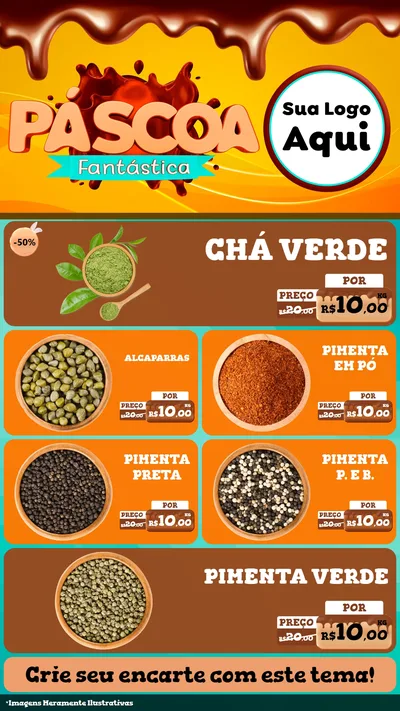 Modelo de TV para TV Vertical com o tema Páscoa Fantástica para Produtos Naturais