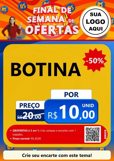 Modelo de Cartaz para Cartaz A4 Vertical com o tema Final de Semana de Ofertas para Agropecuária