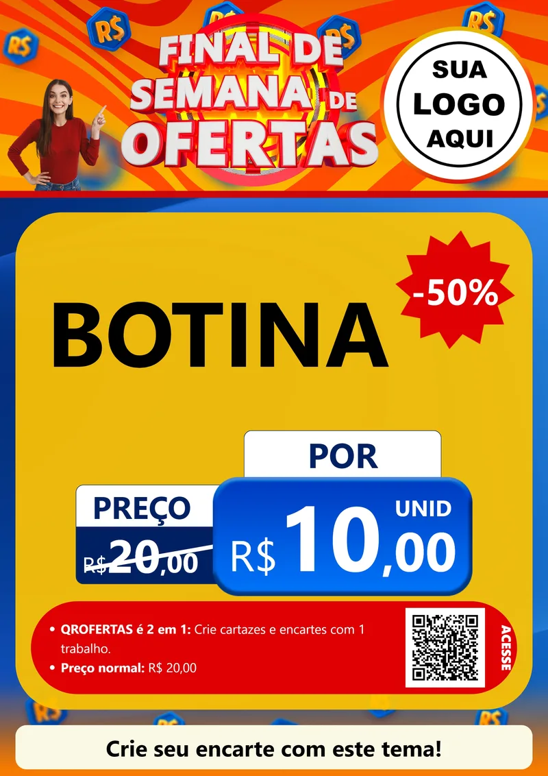 Modelo de Cartaz para Cartaz A4 Vertical com o tema Final de Semana de Ofertas para Agropecuária