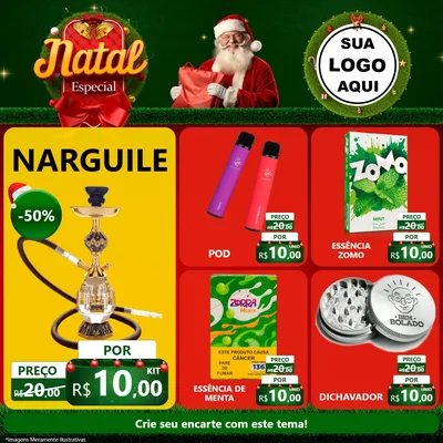 Modelo de Rede Social para Feed Facebook com o tema Natal Especial para Tabacaria