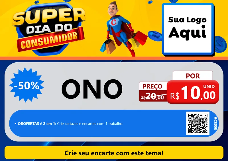 Modelo de Cartaz para Cartaz A4 Horizontal com o tema Super Dia do Consumidor para Óticas