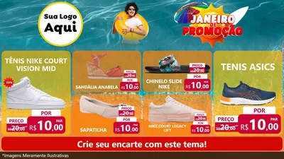 Modelo de TV para TV Horizontal com o tema Janeiro de Promoção para Calçados
