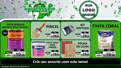 Modelo de TV para TV Horizontal com o tema Promoção de Aniversário - 7 Anos para Tintas e Ferramentas
