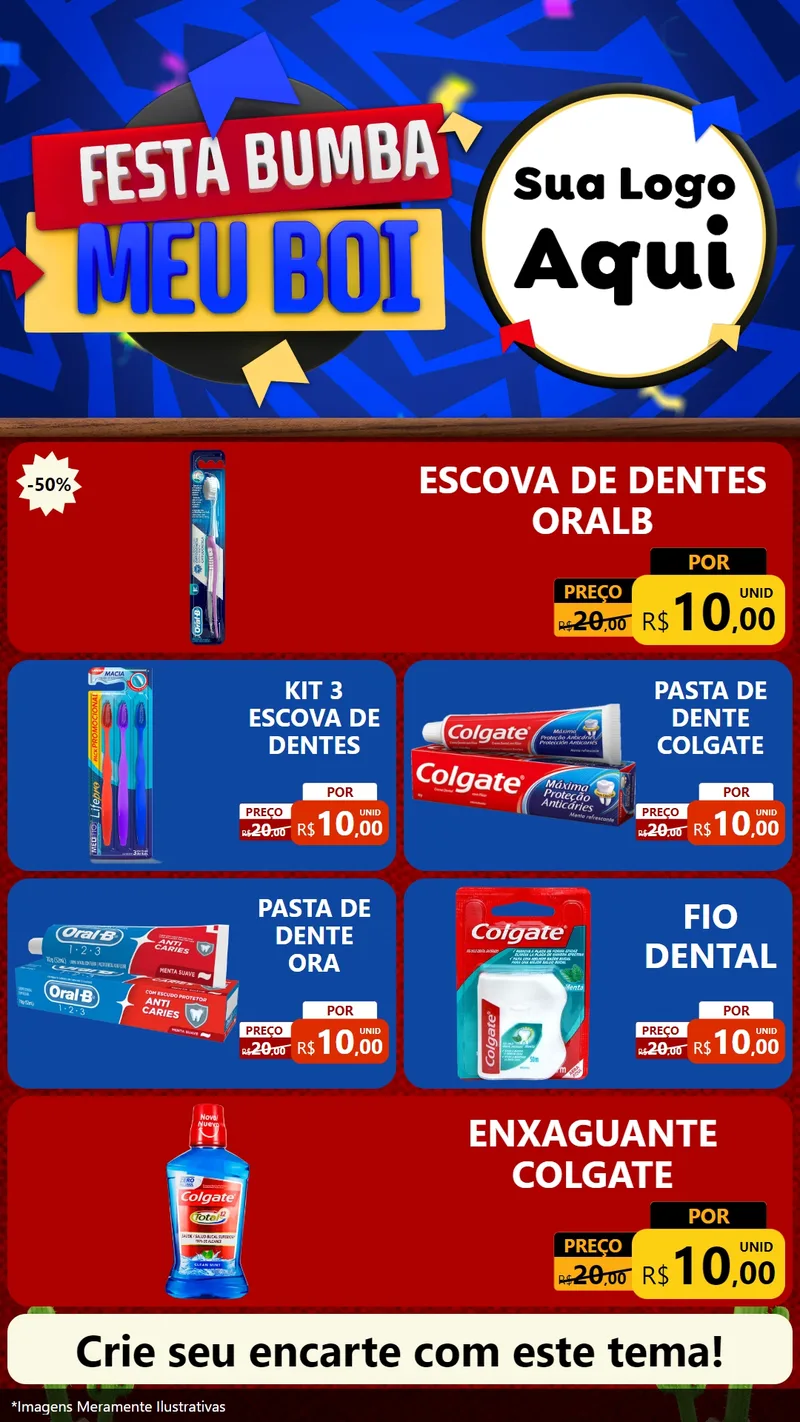 Modelo de TV para TV Vertical com o tema Festa Bumba meu Boi para Higiene Pessoal