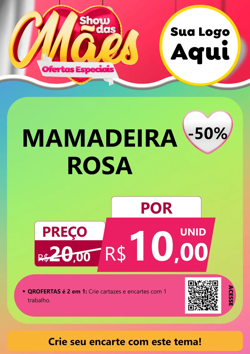 Modelo de Cartaz para Cartaz A4 Vertical com o tema Show das Mães - Ofertas Especiais para Bebês