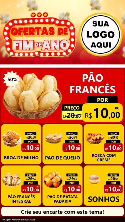 Modelo de Rede Social para Stories com o tema Ofertas de Fim de Ano para Padaria