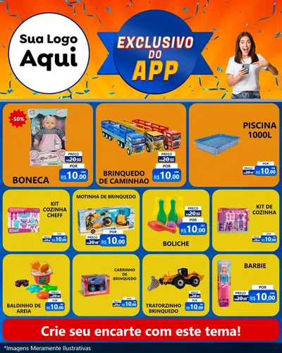 Modelo de Rede Social para Feed Instagram com o tema Exclusivo do Aplicativo para Brinquedos