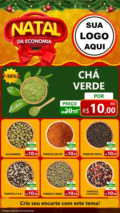 Modelo de Rede Social para Stories com o tema Natal da Economia para Produtos Naturais