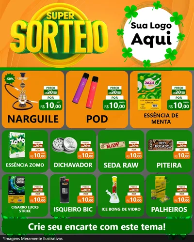 Modelo de Rede Social para Feed Instagram com o tema Super Sorteio para Tabacaria