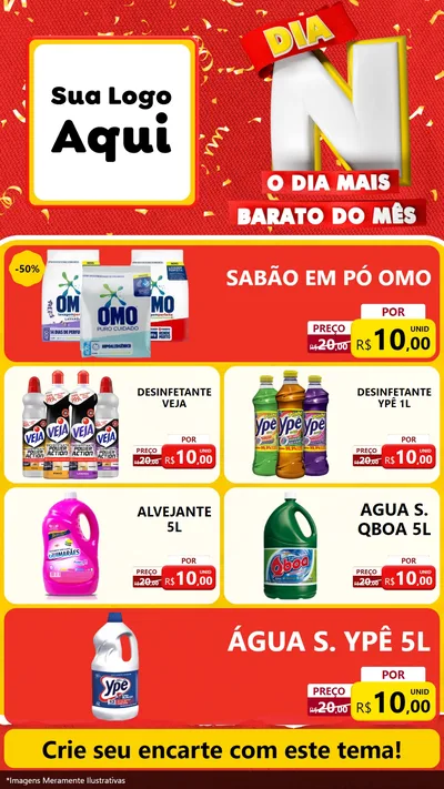 Modelo de TV para TV Vertical com o tema Dia N o Dia Mais Barato do Mês para Produtos de Limpeza
