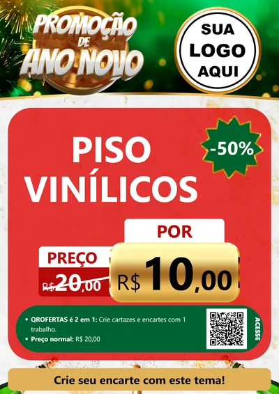 Modelo de Cartaz para Cartaz A4 Vertical com o tema Promoção de Ano Novo para Material para Construção