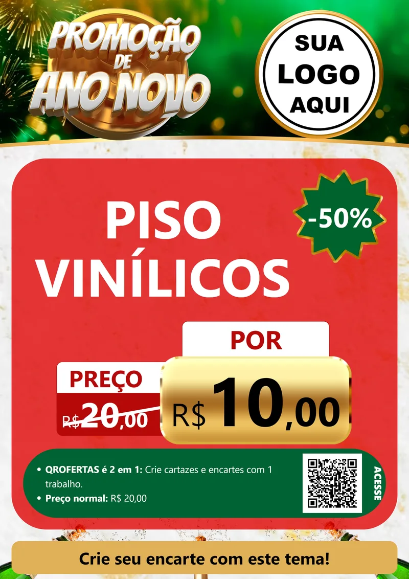 Modelo de Cartaz para Cartaz A4 Vertical com o tema Promoção de Ano Novo para Material para Construção
