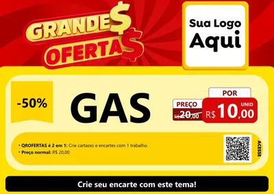 Modelo de Cartaz para Cartaz A4 Horizontal com o tema Grandes Ofertas para Água e gás