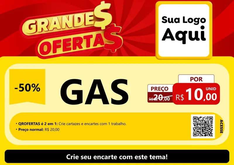Modelo de Cartaz para Cartaz A4 Horizontal com o tema Grandes Ofertas para Água e gás