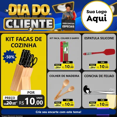 Modelo de Rede Social para Feed Facebook com o tema Dia Do Cliente para Utilidades Domésticas