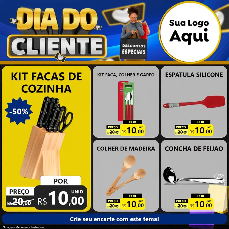 Modelo de Rede Social para Feed Facebook com o tema Dia Do Cliente para Utilidades Domésticas