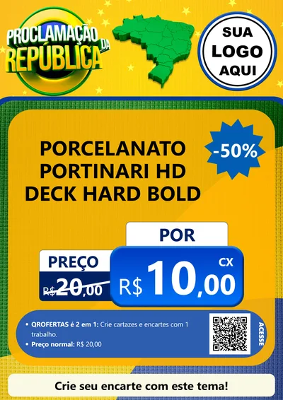 Modelo de Cartaz para Cartaz A4 Vertical com o tema Proclamação da República para Pisos e revestimentos