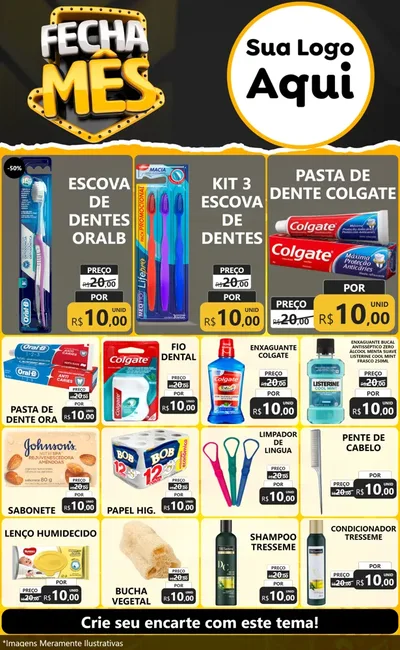 Modelo de Encarte para Encarte Grande com o tema Fecha Mês para Higiene Pessoal