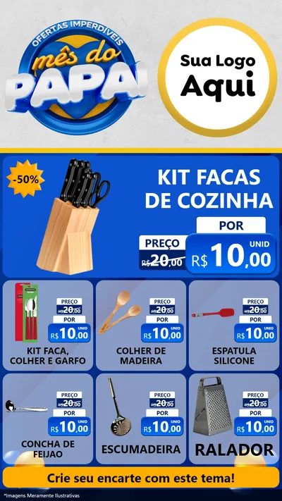 Modelo de Rede Social para Stories com o tema Ofertas Imperdíveis Mês Do Papai para Utilidades Domésticas