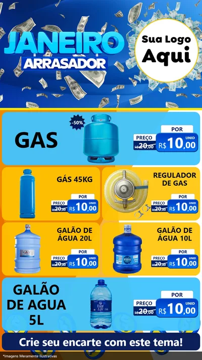 Modelo de TV para TV Vertical com o tema Janeiro Arrasador para Água e gás