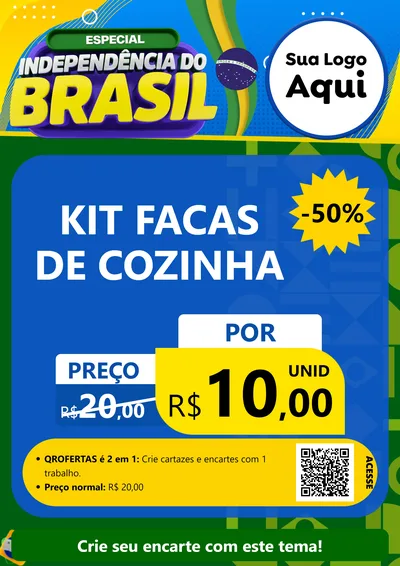 Modelo de Cartaz para Cartaz A4 Vertical com o tema Especial Independência do Brasil para Utilidades Domésticas